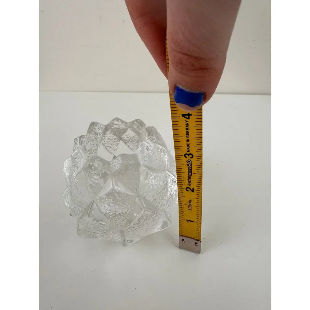Set of 2 Orrefors Sweden Nimbus Artichoke Votive Heavy Crystal Glass